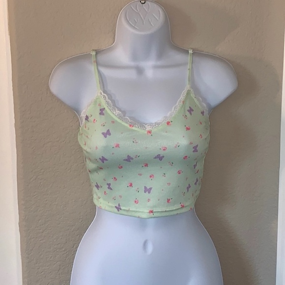 Butterfly Rose Crop Tank